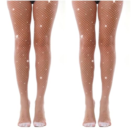 Image of 2 Pairs Lace Patterned Tights Fishnet Floral Stockings Small Hole Pattern Leggings Tights Net Pantyhose