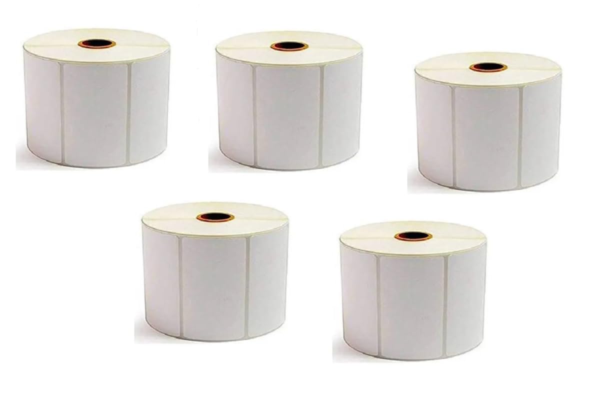 75x50 Direct Thermal Label Rolls, 1 Roll of 250 Pcs, Compatible with shreyans, Pack of 5 Rolls, Total 2500 Labels, Stickers for E Commerce Shipment, No Ribbon Required for Printing