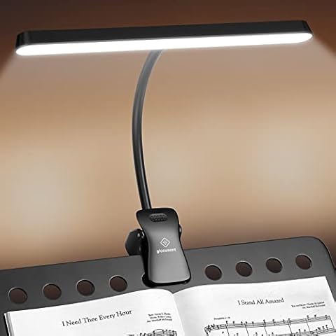 Glocusent 57 LED Super Bright Music Stand Light, Eye Caring Clip-on Piano Light, 3 Color & 5 Brightness, USB-C Rechargeable, Long Lasting up to 140 Hrs, Perfect for The Piano, Sheet Music Cover