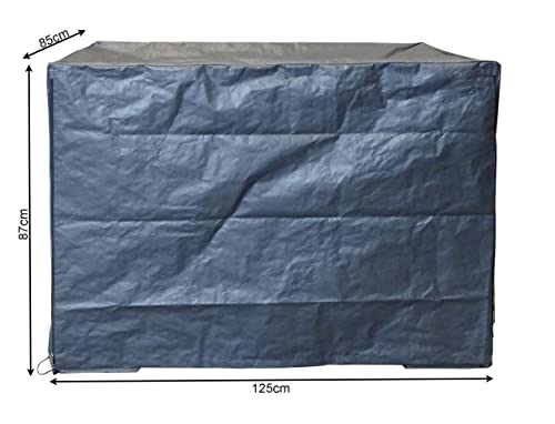 QUICK STAR Gitterbox Abdeckung 125x85x87cm Grau PE Gewebefolie Schutzhülle Abdeckplane Staubschutz Versandtasche