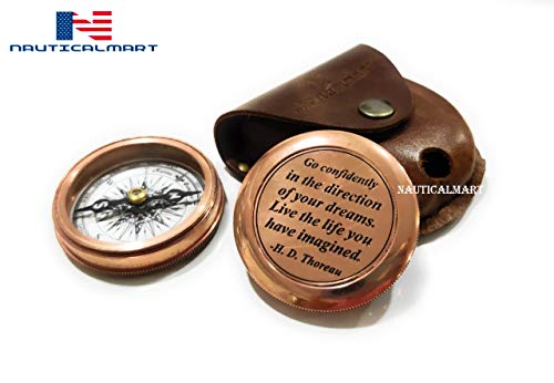 Brújula NauticalMart con Estuche de Cuero Grabado miniatura 3