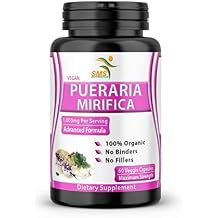 Pueraria Mirifica Supplement, No Fillers, 500mg Root Extract Powder, Imported from Thailand, Organic Natural Herbal Formula, Womens Wellness Support, 60 Veggie Capsules