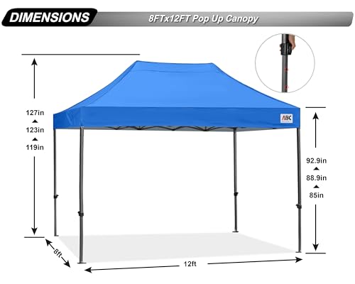 Image of ABCCANOPY Patio Pop Up Canopy Tent 8x12 Commercial-Series (Blue)