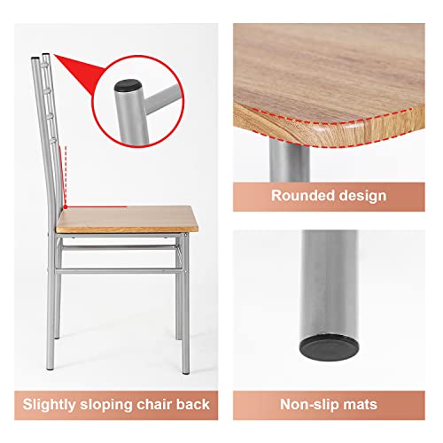 Dining Table Set Kitchen Table And Chairs For 4 Kitchen Table Dining Room Table Set Home Furniture Rectangular Modern Chairs With Metal Legs For Breakfast Nook Kitchen Dining Room (Wood) #TOP4