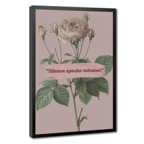 Impression sur toile vintage 50x75 cm fleurs rose violet pour salon