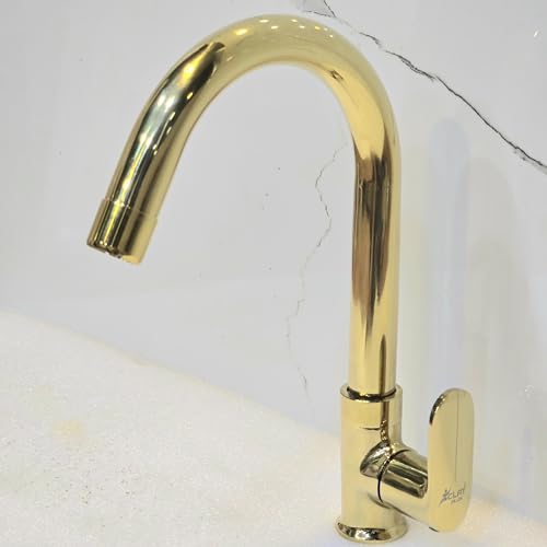 Image of Clay Plus Swan Neck Basin Faucet for Wash Basin | Deck Mounted Chrome Finish Bathroom Tap with Foam Flow Aerator | Rust-Resistant | Smooth Water Flow | Includes Wall Flange & Teflon Tape