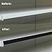 Pro Painter 50 Pack Self Adhesive 1.25'H Shelf Strip Price Tag Holder for Plastic, Metal and Wood Gondola Shelf, Clear Plastic Front/Black Back Sign Holder