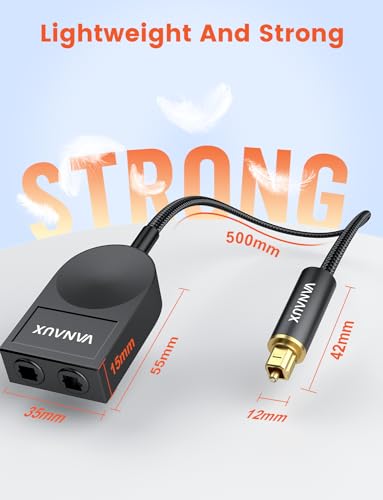 Vanaux V-1TO2TS Optical Splitter 1X2 1 In 2 Out Digital Optical Audio Splitter[Support Lpcm2.0 thumb #4
