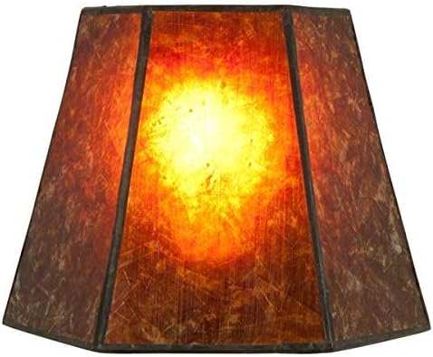 Amber Mica 8 Inch Hexagonal Drum Lampshade with Uno Fitter 5.25x8x6