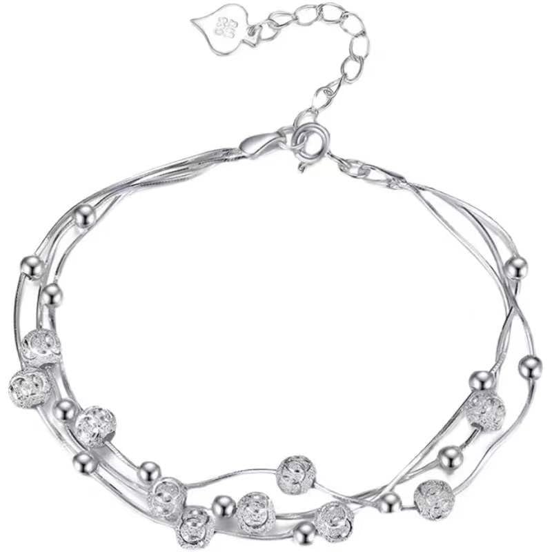 Bracelet Trois Vies en argent 925, bijou géométrique minimaliste et intemporel pour femme