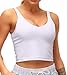 Dragon Fit Sports Bra for Women Longline Padded Bra Yoga Crop Tank Tops Fitness Workout Running Top (Small, White)