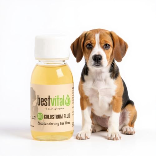 Bio Colostrum Fluid für Hund & Katze [3x60ml] - Flüssiger Immunbooster stärkt Immunsystem & Vitalität - Ideal für Magen, Darm & bei Allergie - Welpen & Senior - Deutsche Bio-Qualität