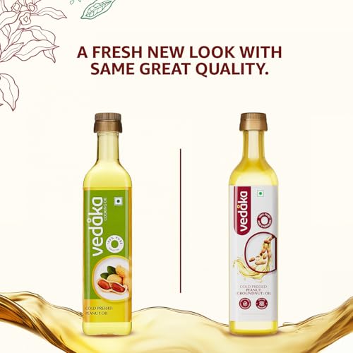 Image of Vedaka Cold Pressed Peanut Oil, 500ml (Pack of 3)