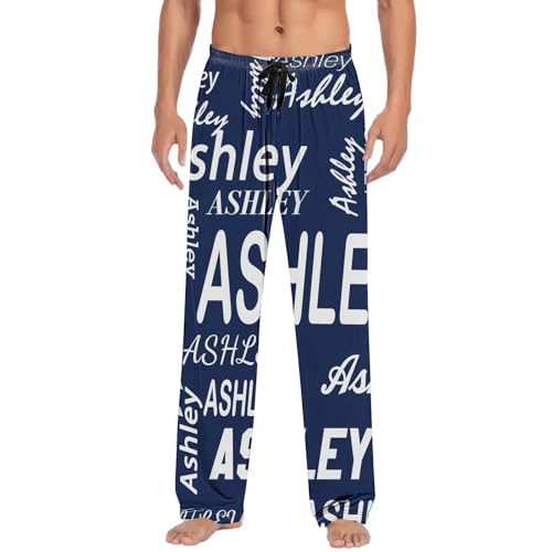 Custom Pajama Pants for Men Women, Personalized Funny PJ Pants Pajama Bottoms Sleepwear Gifts Design with Name Text