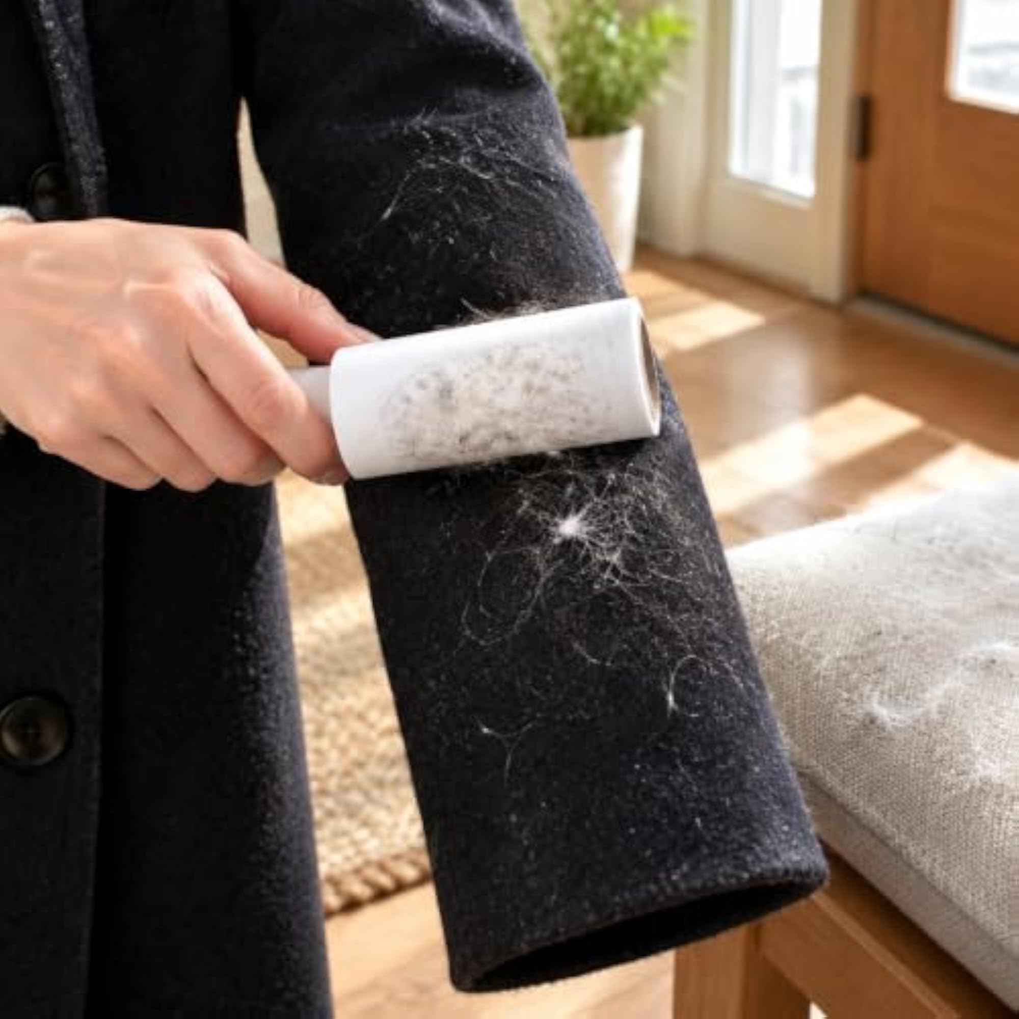 Portable Pet Hair Remover Lint Roller with Refill Paper