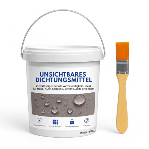 Wasserfestes Dichtmittel 300g - Unsichtbare, Hochtemperaturbeständige Abdichtung - Schnelltrocknend, Übermalbar, für alle Oberflächen geeignet - Ideal für Bad, Küche, Garten, Outdoor & Mehr (300g)