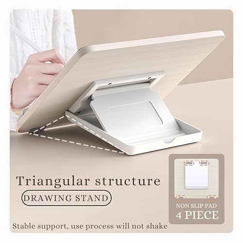 Image of SUNCHHAYA Tablet Stand for iPad, Book Reading, Writing, Painting - Laptop Stand for Desk With Angle-Height Adjustable Soft Squeegee Wrist Pad Design (IPAD STAND)