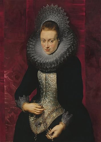 Portrait d'une jeune femme au chapelet Rubens Toile Grand Format pour Rénover un Mur Vide