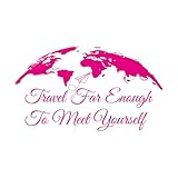 Calcomanías de pared de papel adhesivo Agencia de Turismo World Map Travel Living 45x78.7cm Pegatinas para vidrio Rosa roja