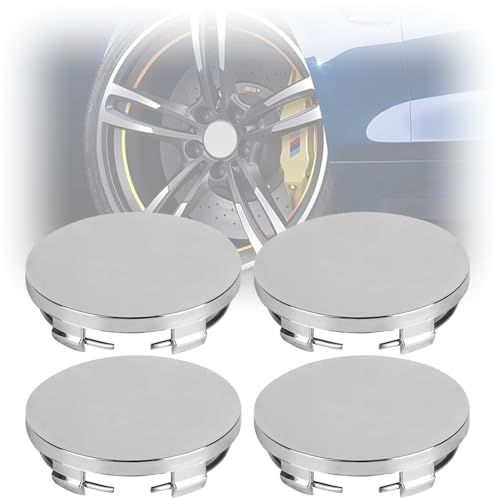 Tkxjry 4 Piezas Embellecedor para Llantas, 60mm Tapas para Llantas, Tapas de Rueda de Centro, OD 60mm ID 56mm, Embellecedor para Llantas Tapacubo Universal, para Llantas Coche Tuning (Plata)