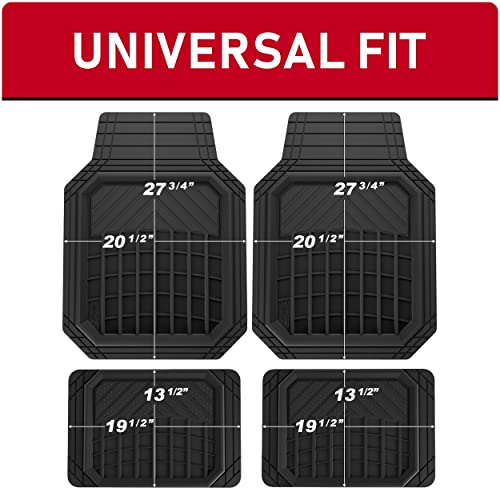 Dickies® 4-Piece Black Deep-Tray Floor Mats - Heavy-Duty Protection, Enhanced Spill Containment, Custom Fit For Ultimate Interior Safety And Style (80101Adc) #TOP1