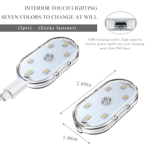 Luces LED para interior de auto con 6 lámparas y recarga USB miniatura 2