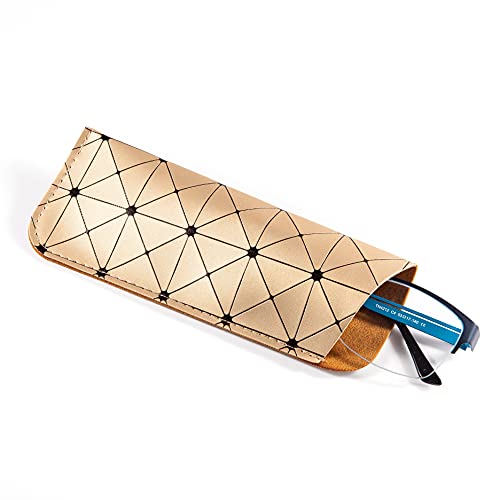 TRIUMPH VISION 3 Pack Reading Glasses Pouch - Soft Eyeglasses Bag Portable Leather Sleeve Cute Eyewear Case - Thumbnail 3
