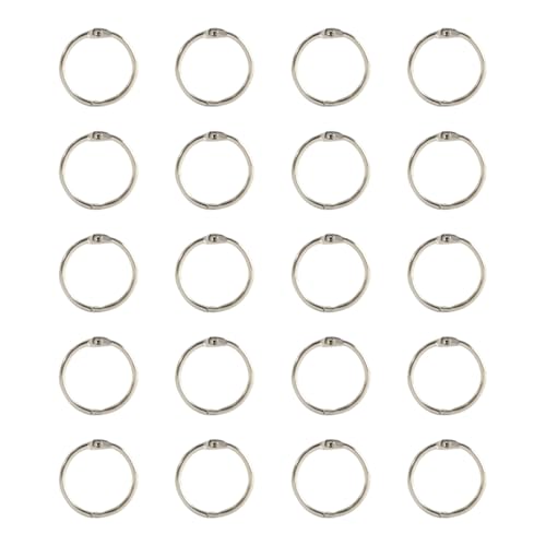 20 PCS 25mmメタルバインダーリングインデックスカードファイル組織のためのブックバインディングブックフォトアルバム