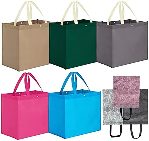 Hwieccogts Reusable Shopping bags - Totes Set of 8,Durable Large Foldable tote bag, Reusable grocery bags With Handles,Strong and Eco Friendly.