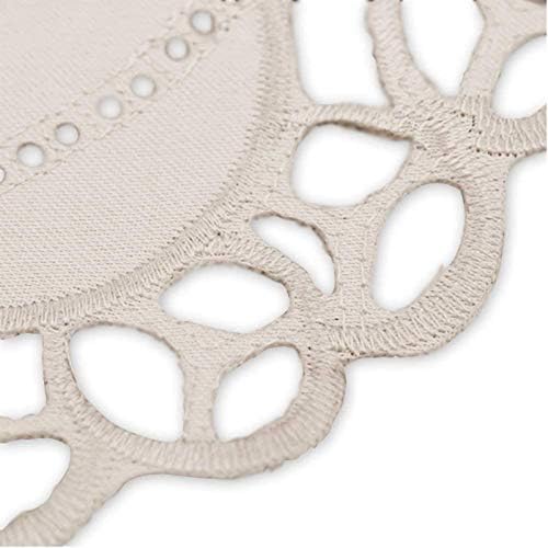 EQLEF Round Placemats, 4 Pcs of Lace Embroidered Cutwork Doilies Placemats/Vase Pads for Home Use