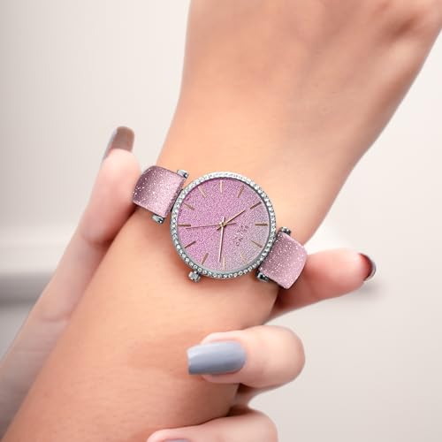 Image of BRUNO MILANO Fashion Forward Diamond Studded Bezel Watch with Added Sparkle for Women and Girls