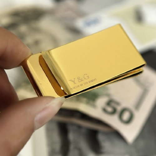 Y&G Mc1046 Luxury Contemporary Gold Mirror Stainless Steel Double-Sided Money Clip Wallet Manufacturers Gift Idea #TOP5