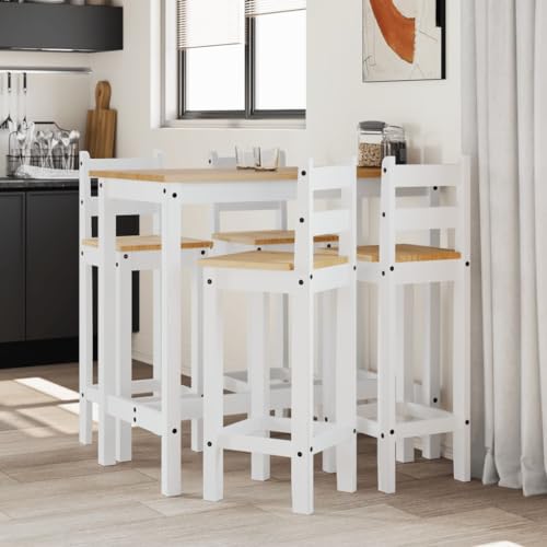 Vetnasa Set de Bar 5 Piezas Madera Maciza de Pino Mobiliario, Conjuntos de Muebles, Conjuntos de Muebles para cocinas y comedores 39 KG