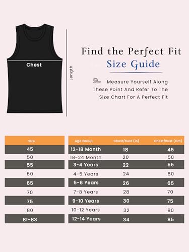 Image of BODYCARE Boy's 100% Cotton Vest Regular Fit | Pack of 3 | Skin Friendly | Lightweight | Sleeveless | White Colour