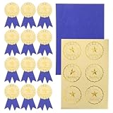 BESPORTBLE 30 Set of Gold Embossed Award Certificate Seals, Golden Foil Achievement Stickers Seal of Excellence for School Certificate Envelopes Diploma Office Supplies