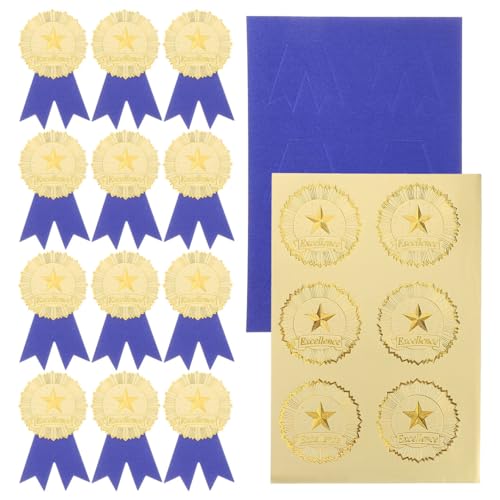 Autocollants de certificat en feuille d'or bleu BESPORTBLE pour sceller vos enveloppes