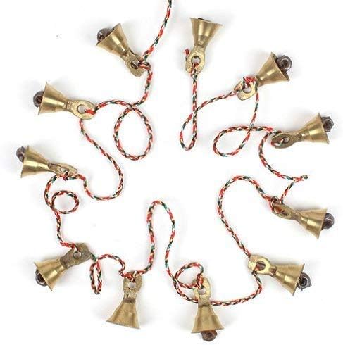 Rastogi Handicrafts Brass Decorative String of 11 Metal Vintage Indian Style Fair trade Wall Hanging Bells (1) - Image 4