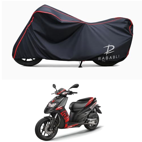 Image of Waterproof Bike Body Cover Compatible for | Aprilia SR 160 | Taffeta Fabric, Red Piping Design, Bottom Elastic Fit | Dustproof, Sun UV & Rain Protection for All Bikes