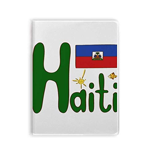 Carnet de notes drapeau Haïti rouge et bleu à couverture souple pour écrire