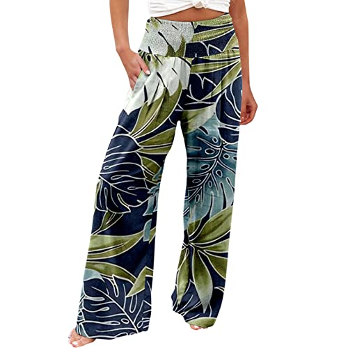 Pantalon imprimé feuilles décontracté idéal pour vos sorties estivales