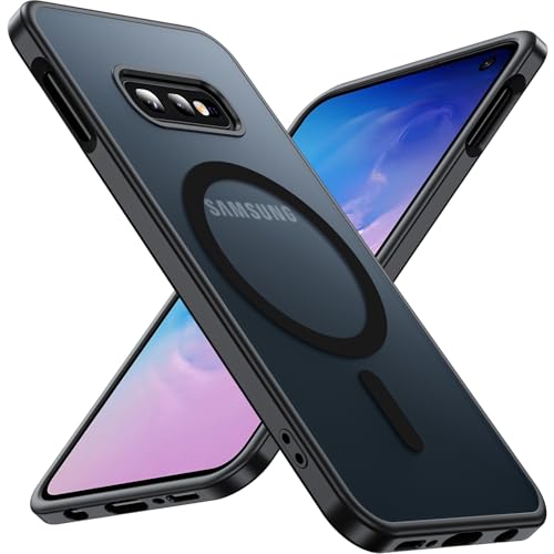 Hensinple for Samsung Galaxy S10e Case Magnetic, Galaxy S10e Phone Case [Compatible with Magsafe] Wireless Charging Transparent Back Phone Case for Samsung S10e, Black