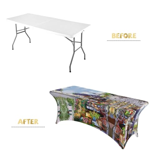 Nappe extensible élasthanne Tour Eiffel pour table fête 1,8m - 5