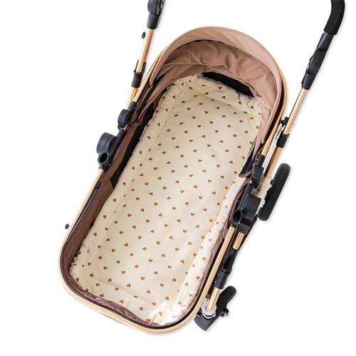 Image of SONARIN Warm Baby Stroller Seat Liner,Soft Thick Pushchair Seat Liner Baby Stroller Cushion Seat Insert Pad Universal for Pushchair Pram Buggy Car Seat High Chair(Heart)