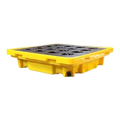 Modular Containment Platform, Industrial Stackable Oil Drum Spill Pallet with Drain, Detachable Polyethylene Grating Tray for Garage Supermarket Basement（67x67x15cm