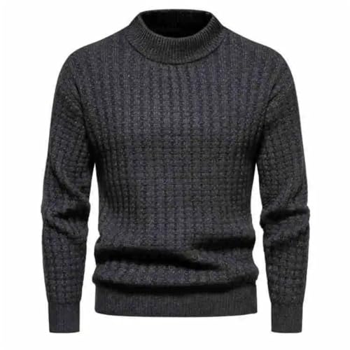 Men Half High Neck Sweater Round Collar Casual Sleeve Slim Pullover Men Knitwear Black XXXL2