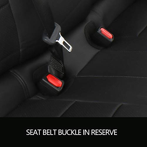 Ekr Custom Fit Full Set Car Seat Covers For Select Ford Explorer 2016 2017 - Three-Row Model, Second Row 40/60 Split,Leatherette (Black) #TOP3