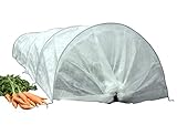 Duradero: fabricado con forro polar de polipropileno de 45 g/m² resistente a los rayos UV, este túnel es fuerte y resistente. Los aros de acero galvanizado son resistentes al óxido y entran fácilmente en el suelo para asegurar el túnel en su posición