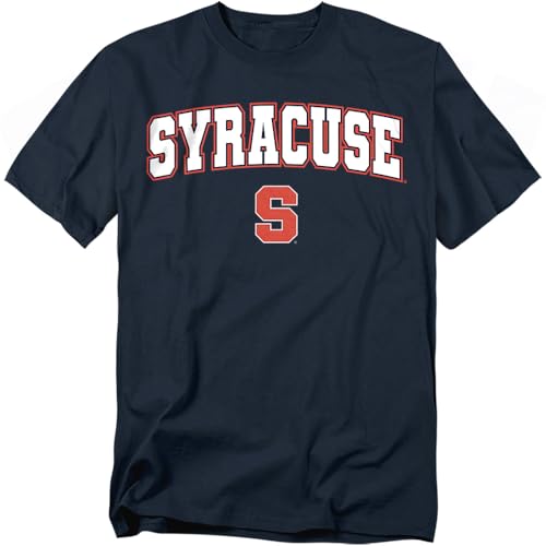 Syracuse University Arch Logo Unisex Adult T Shirt Navy Medium