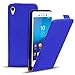 Produktbild Conie BF38612 Basic Flip Kompatibel mit Sony Xperia M4 Aqua, PU Leder Hülle Cover Klapphülle für Xperia M4 Aqua Tasche Blau