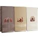 FuWeave 3 Pcs Bigfoot Hand Towels Set, Funny Sasquatch, Embroidered Mountain Forest Design, 100% Cotton Novelty Bathroom Kitchen Towels, Unique Gift for Dad, 13.3'' x 29.5''(Brown)